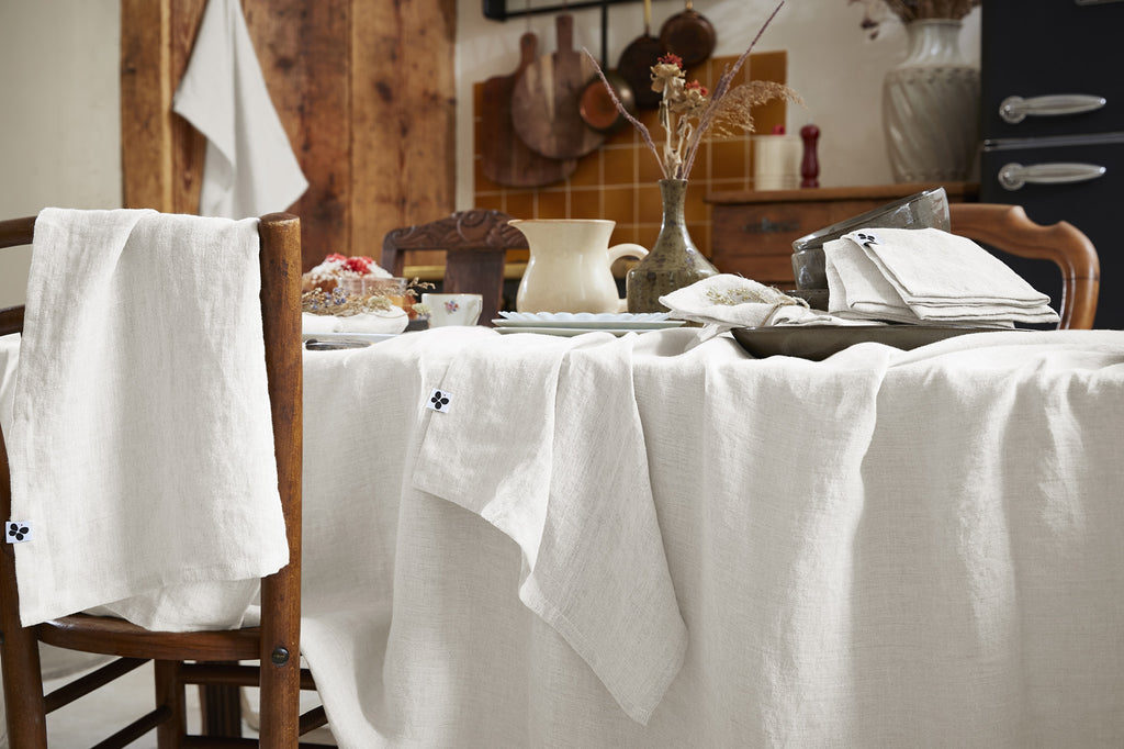 Rectangular Tablecloth - Washed Linen - Soline - Chalk
