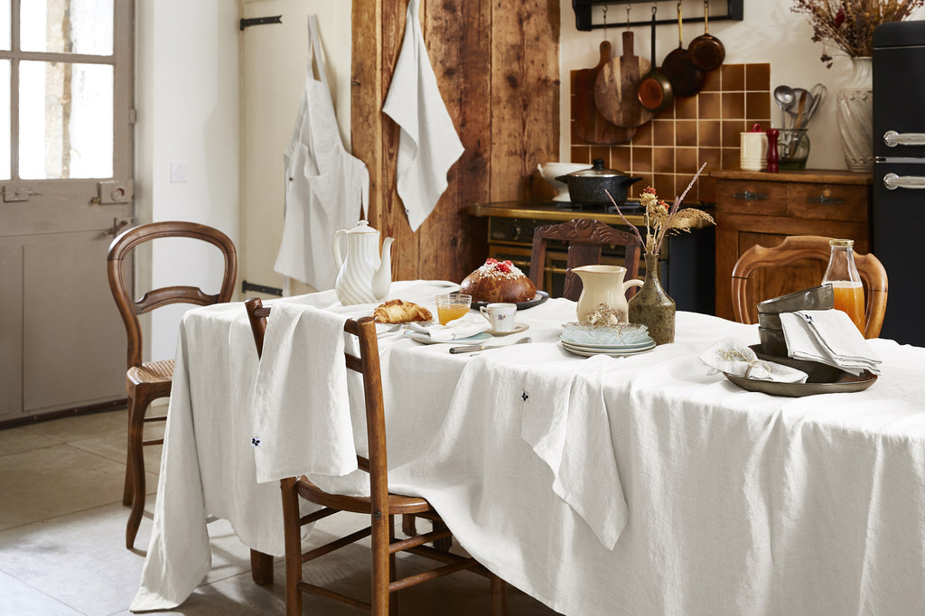 Rectangular Tablecloth - Washed Linen - Soline - Chalk