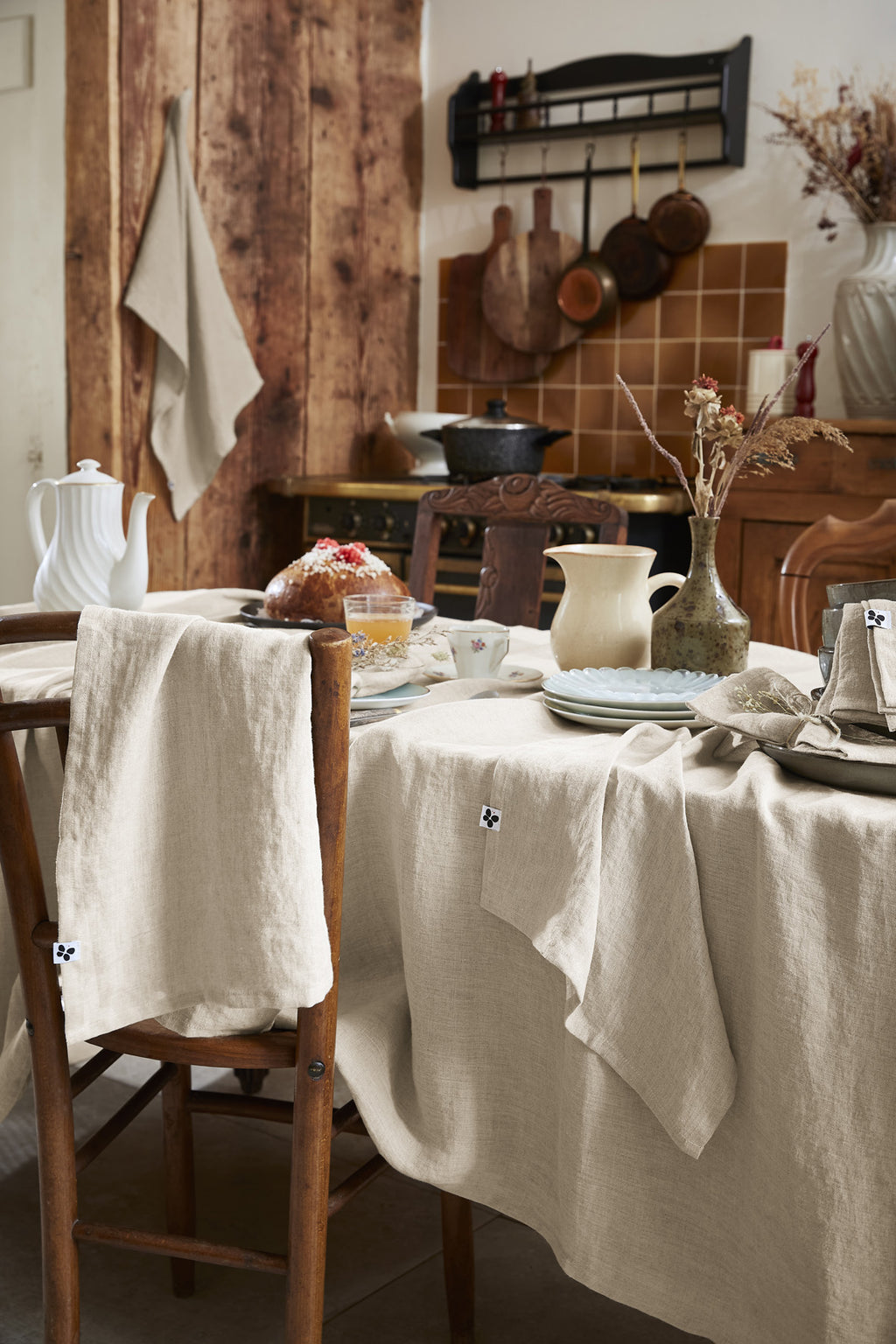 Soline - Nappe Rectangle - Lin Lavé - Sable