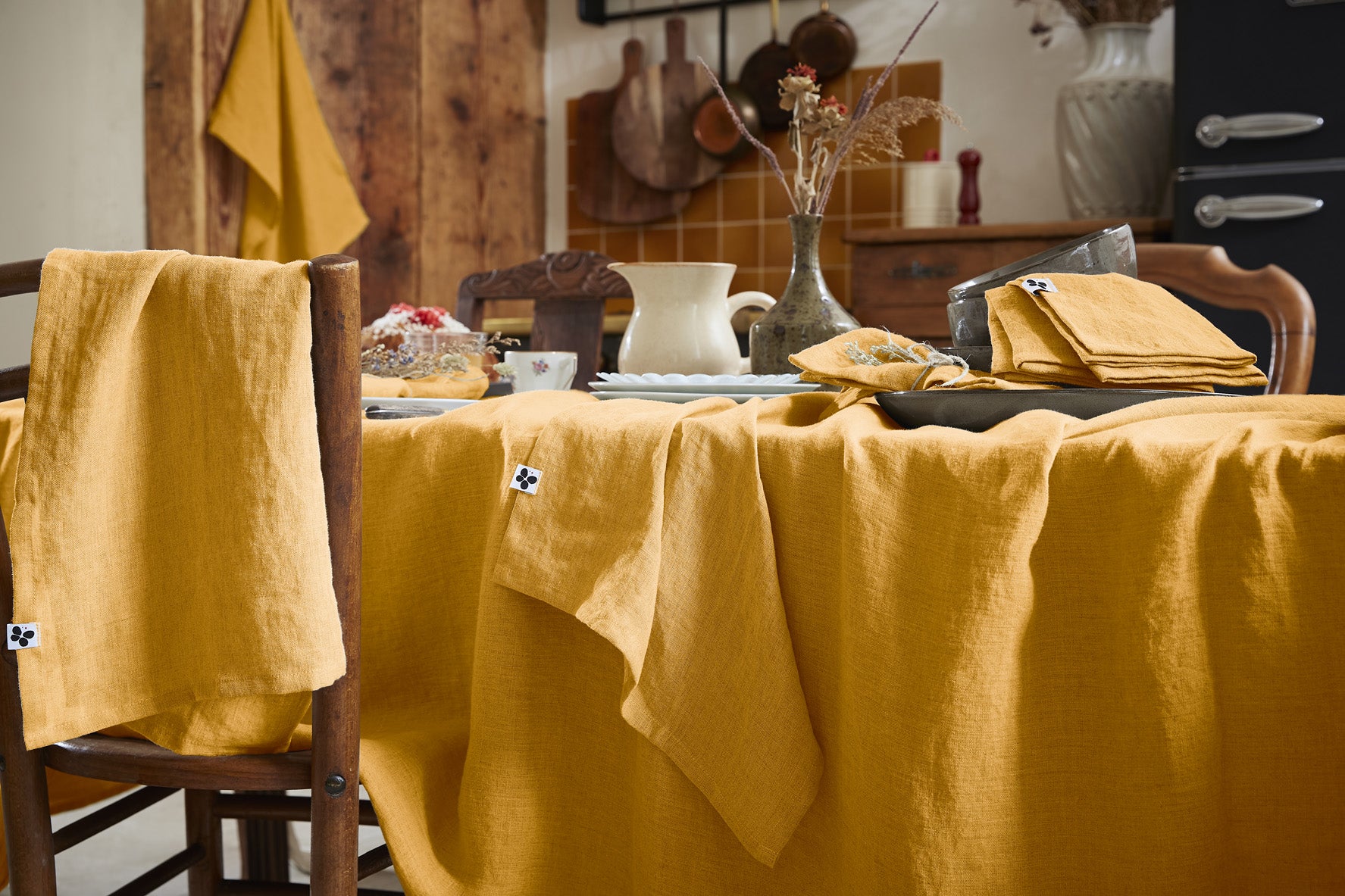 Soline - Nappe Rectangle - Lin Lavé - Miel