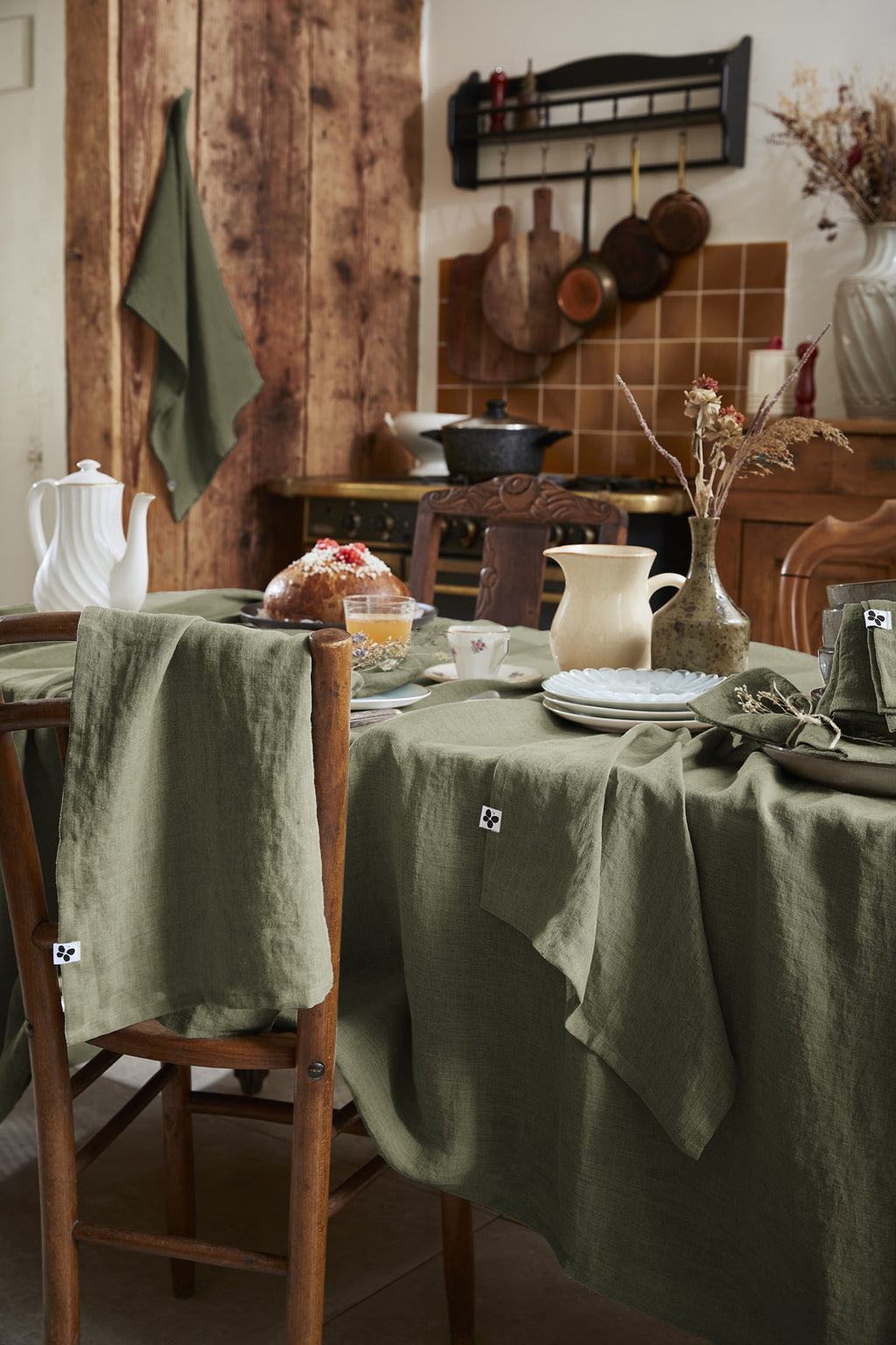 Rectangular Tablecloth - Washed Linen - Soline - Thyme