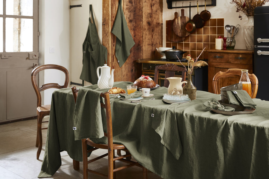 Rectangular Tablecloth - Washed Linen - Soline - Thyme