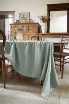 Soline - Nappe Rectangle - Lin Lavé - Eucalyptus