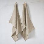 Soline - Set of 2 Tea Towels - Washed Linen - Sand