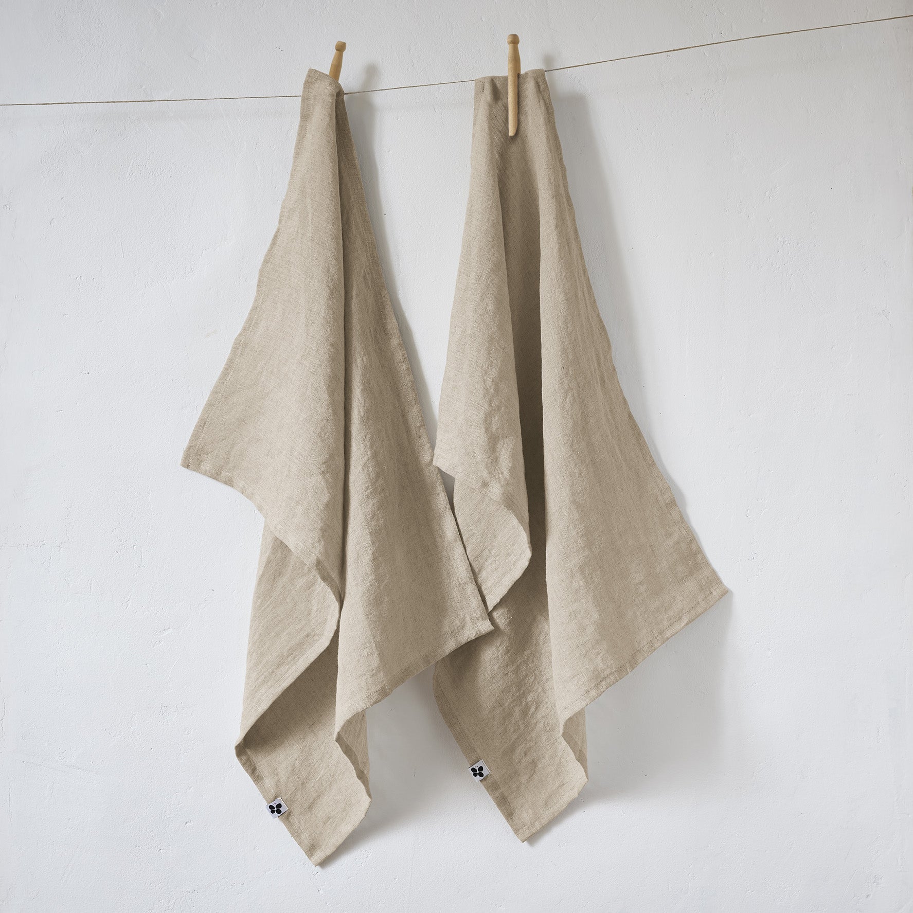 Soline - Set of 2 Tea Towels - Washed Linen - Sand