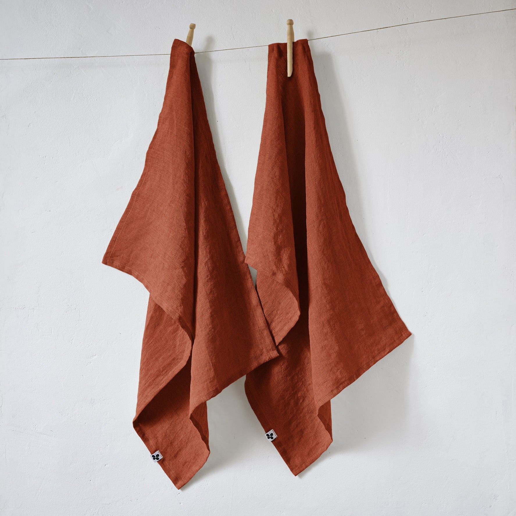 Soline - Set De 2 Paños De Cocina - Lino Lavado - Paprika