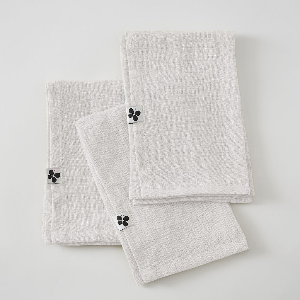 Soline - Lot De 3 Serviettes - Lin Lavé - Craie