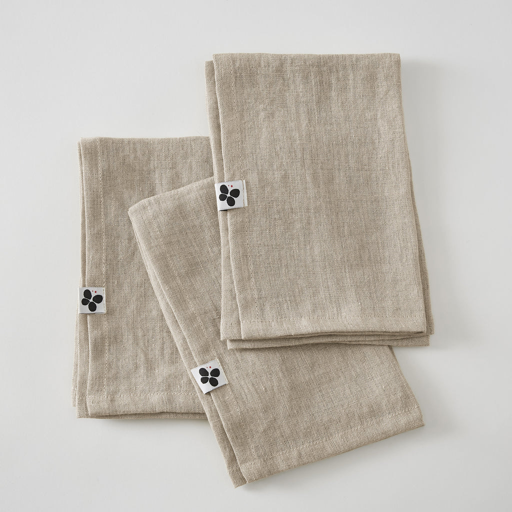 Soline - Lot De 3 Serviettes - Lin Lavé - Sable