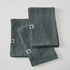 Soline - Lot De 3 Serviettes - Lin Lavé - Ardoise