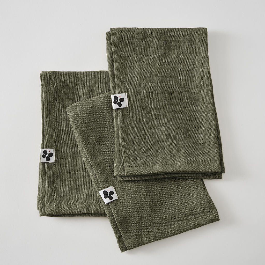 Soline - Lot De 3 Serviettes - Lin Lavé - Thym