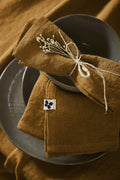 Soline - Lot De 3 Serviettes - Lin Lavé - Caramel