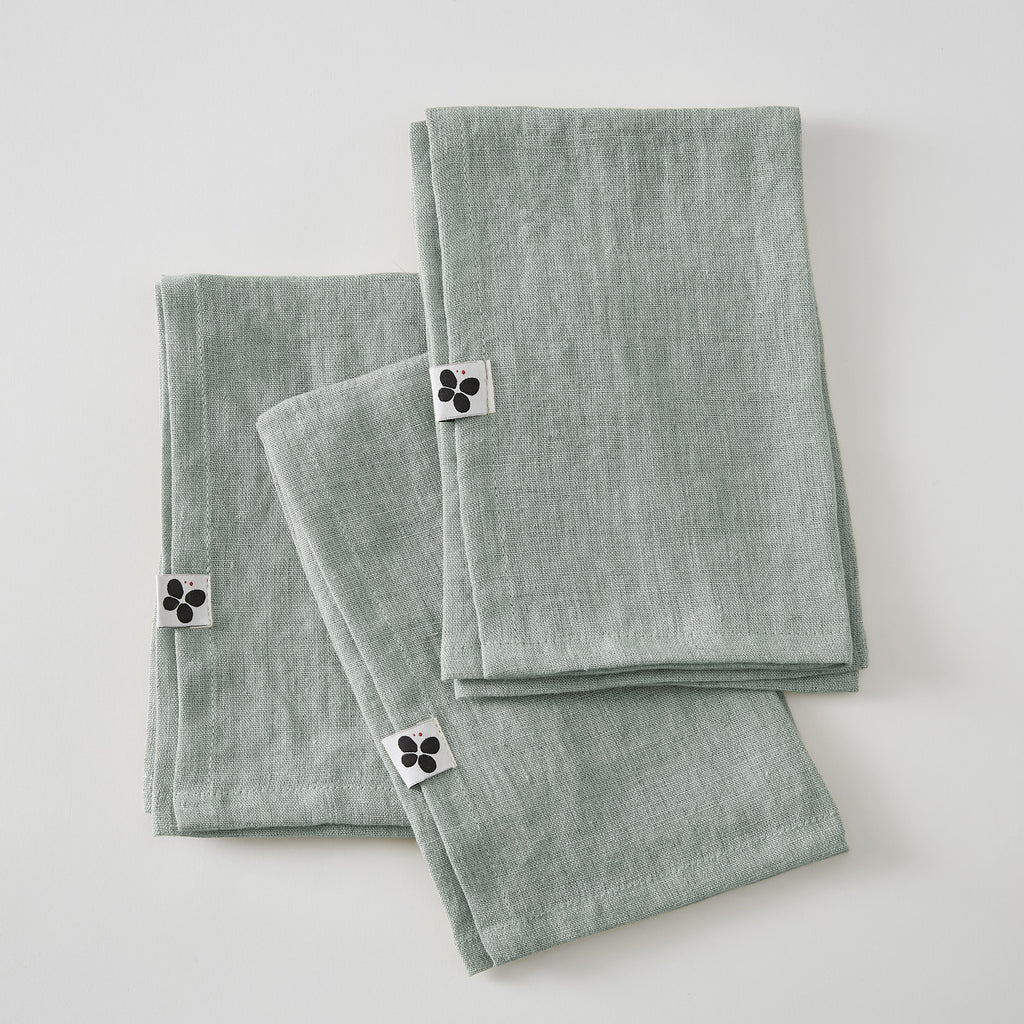 Soline - Lot De 3 Serviettes - Lin Lavé - Eucalyptus
