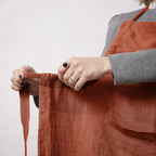 Adjustable Apron - Washed Linen - Soline - Paprika