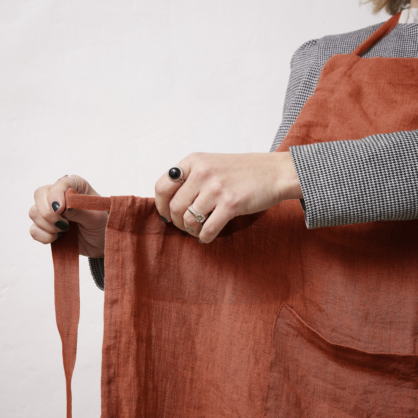 Adjustable Apron - Washed Linen - Soline - Paprika