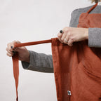 Adjustable Apron - Washed Linen - Soline - Paprika