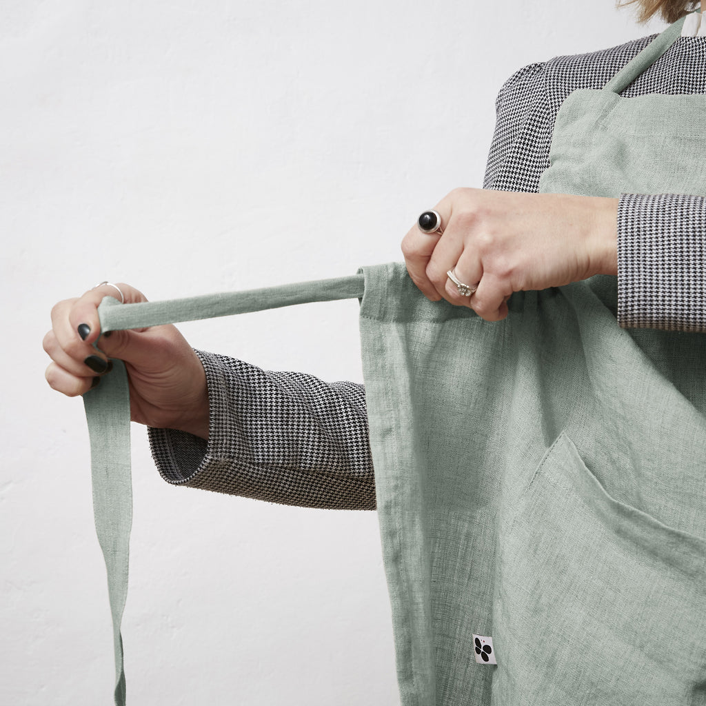 Adjustable Apron - Washed Linen - Soline - Eucalyptus