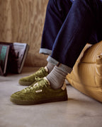 Baskets Cuir Suède Vert Olive