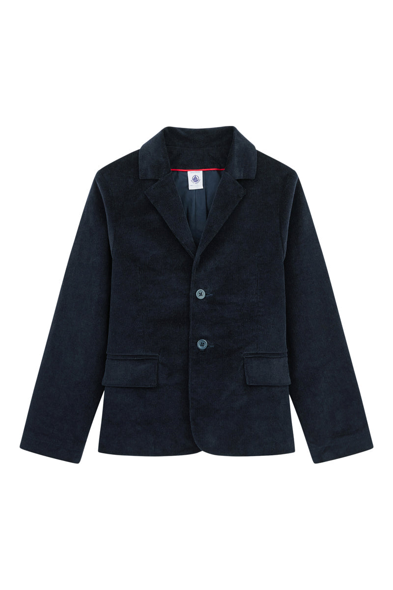 Veste En Velours - Bleu Marine - Enfant Garçon