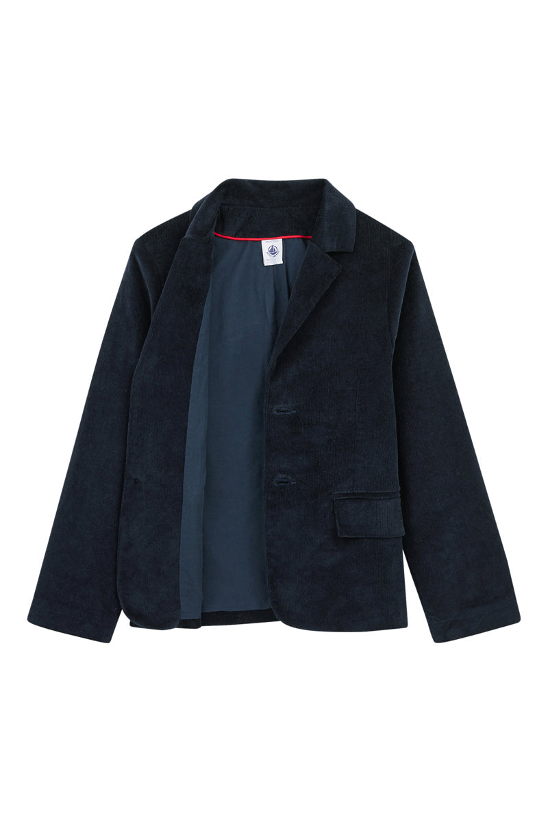 Veste En Velours - Bleu Marine - Enfant Garçon