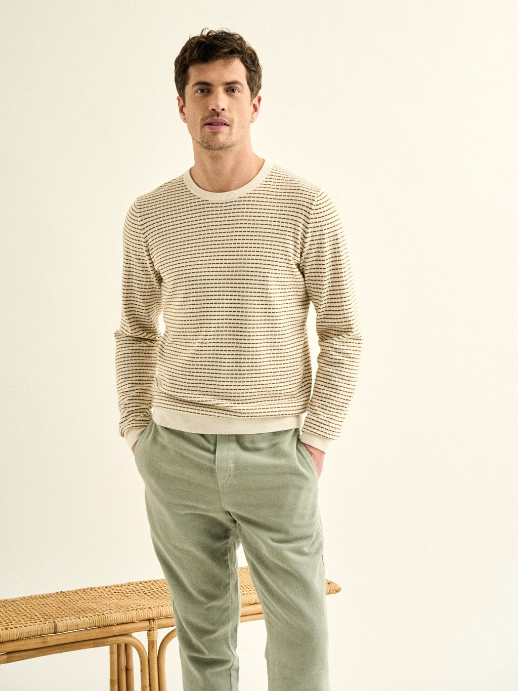 Bayan Jumper - White And Tapenade - Men