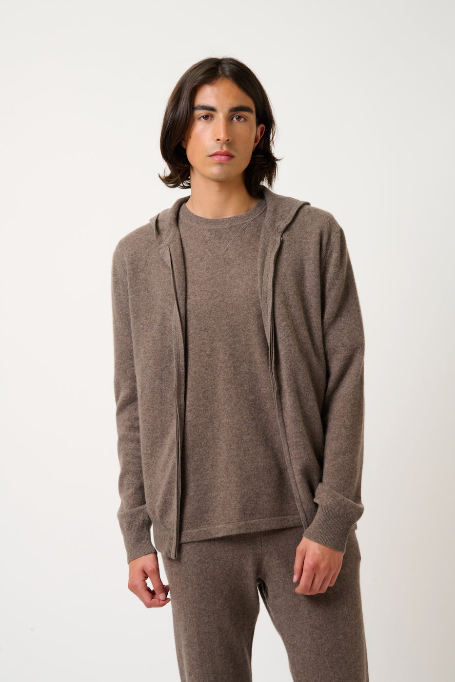 Gilet Zippé Capuche - Neurre - Taupe Chiné