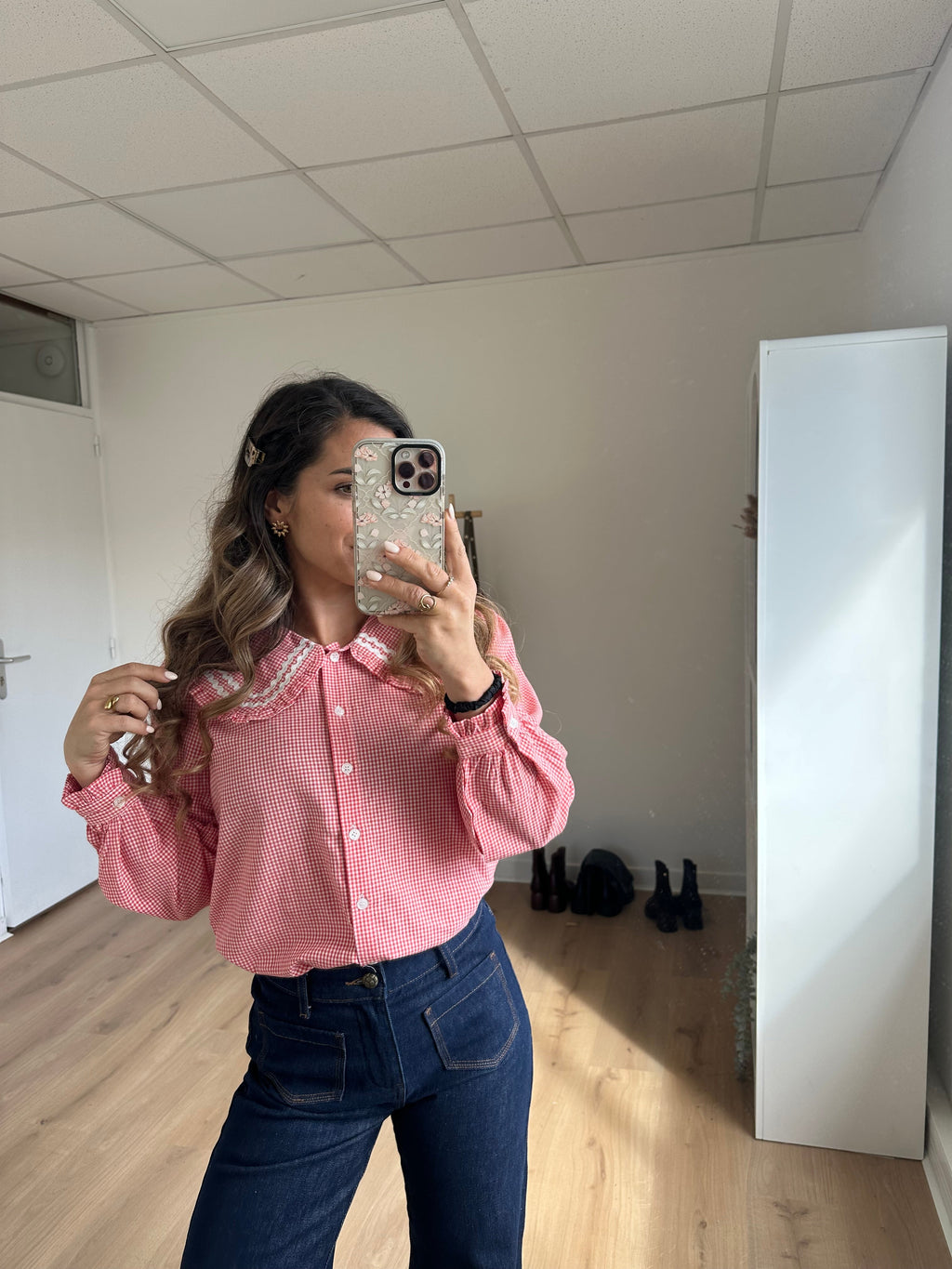 Anaëlle Claudine Collar Vichy Blouse