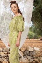 The Brigitte Broderie Anglaise Blouse Khaki
