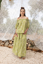 The Brigitte Broderie Anglaise Blouse Khaki