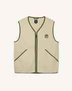 Ecru Sleeveless Fleece Jacket