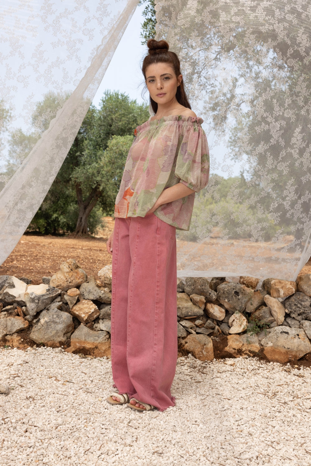 The Brigitte Blouse With Flowers