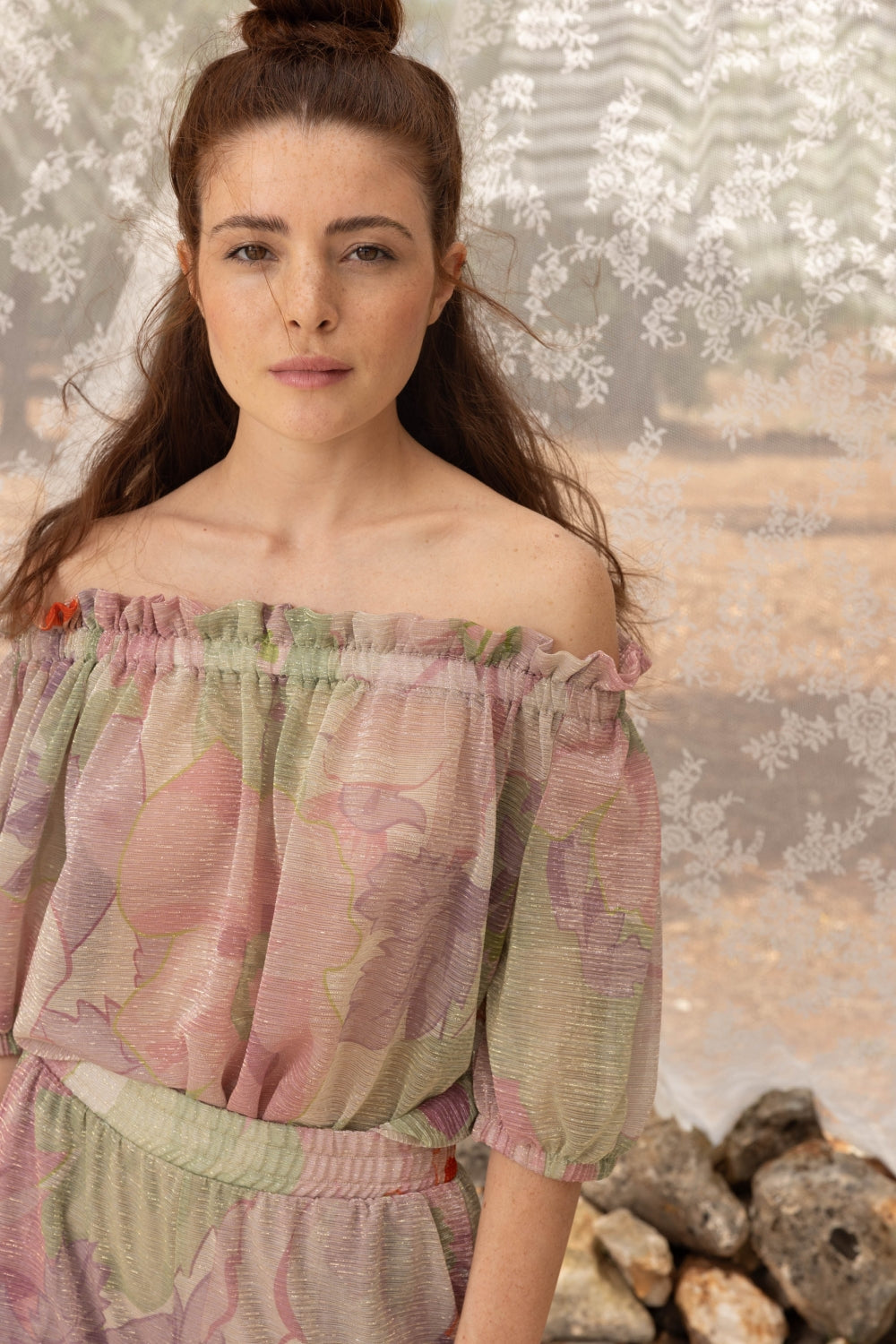The Brigitte Blouse With Flowers
