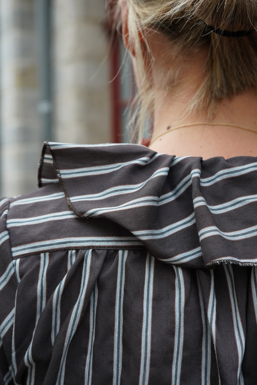 Olympe Blouse Chocolate Stripe
