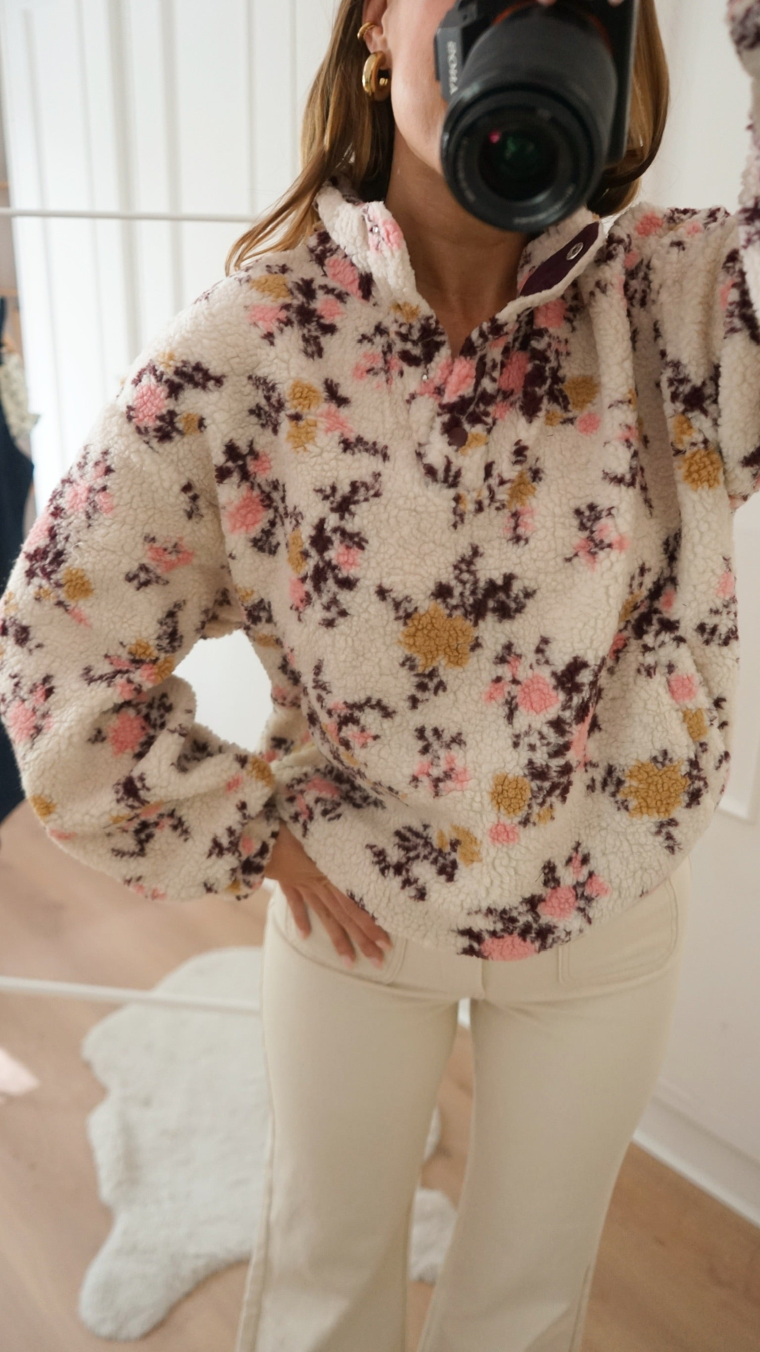 Gina floral fleece jumper