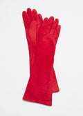 Gants En Daim Couleur Beurre - Rouges