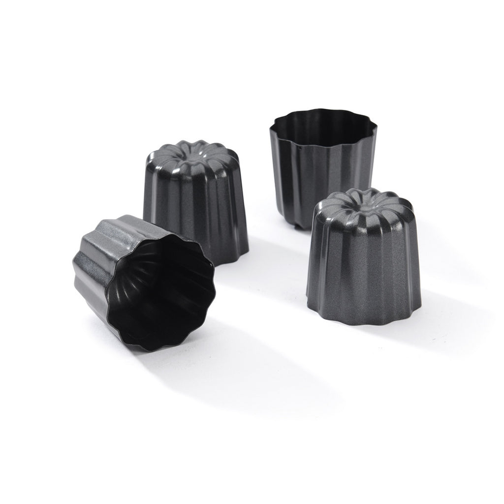 Set of 4 Bordeaux Cannelé Tins in Non-stick Steel - Ø 5.5 cm