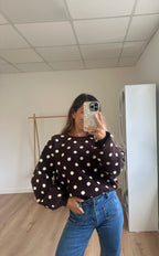 Zélie chocolate polka dot jumper