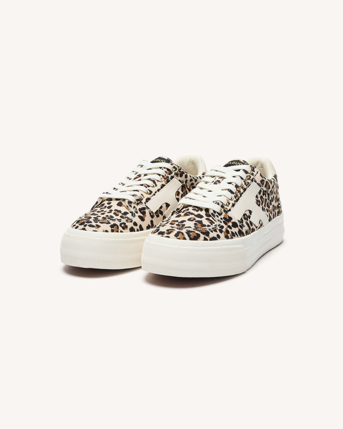 Leopard-Print and Beige Trainers