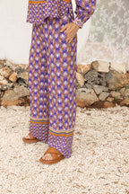 The Tracy Trousers A Lotus Leaf Print