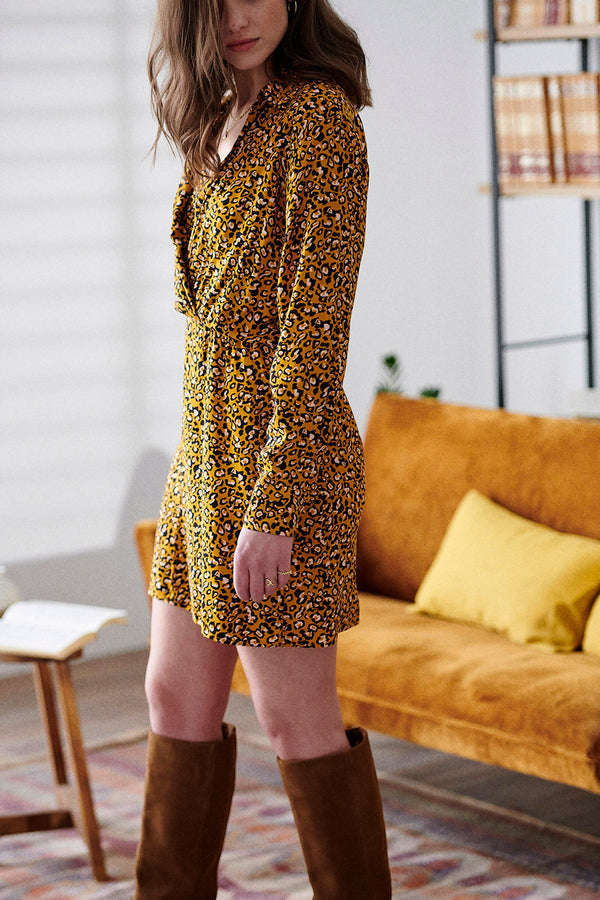 Raiponce Kjole - Okker Leopard