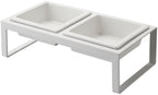 Double Design Pet Bowl - Tower - White