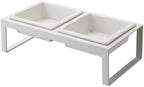 Double Design Pet Bowl - Tower - White