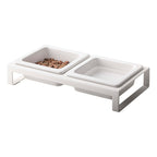 Double Design Pet Bowl - Tower - White