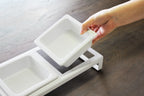 Double Design Pet Bowl - Tower - White