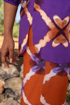 Blusa malva anudada y teñida The Giana Geo