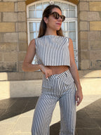 Top Rayé Marin Bleu