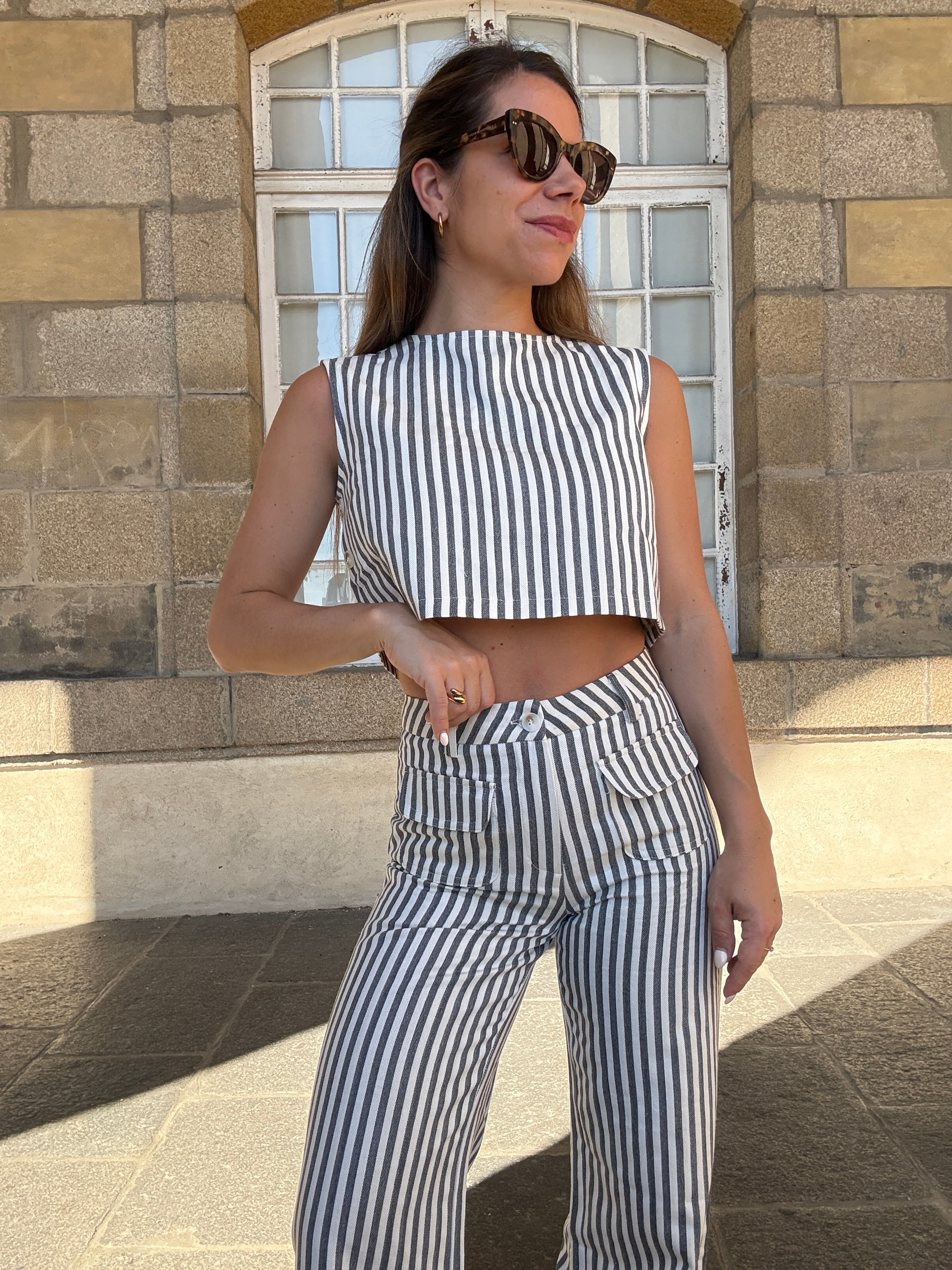 Top Rayé Marin Bleu