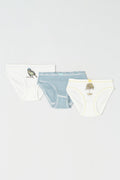 3 Knickers - White And Blue - Girl Child