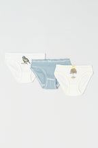 3 Knickers - White And Blue - Girl Child