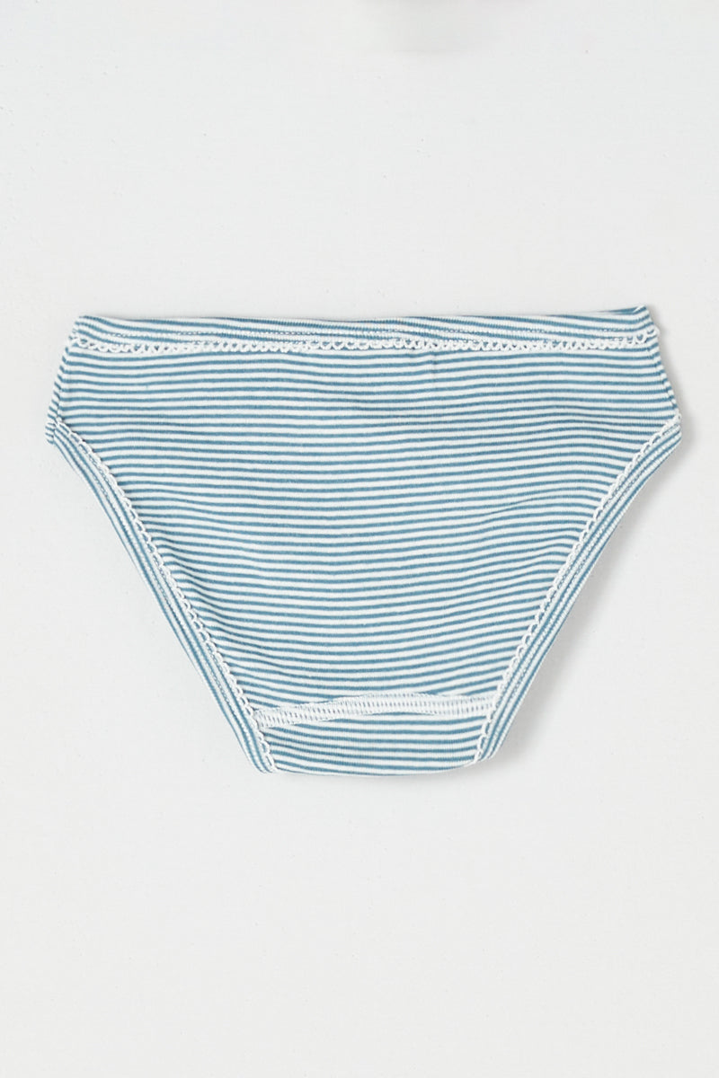 3 Knickers - White And Blue - Girl Child