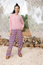 The Tracy Trousers A Lotus Leaf Print
